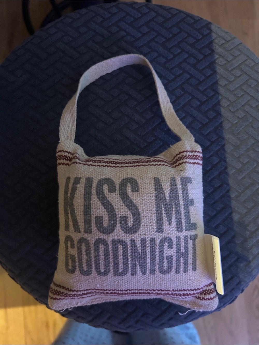 Primitives by Kathy Beige and Gray 'Kiss Me Goodnight' Hanging Pillow